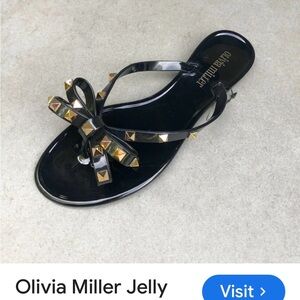 BRAND NEW !!!Olivia Miller Black and Gold Women's Sandals. NWOT